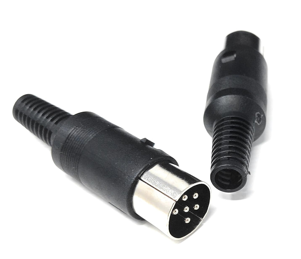 DRUT 6-Pin Mini DIN Plug Connector – Solder Connection with Tinned Contacts for Audio & Video DIY Adapter Projects