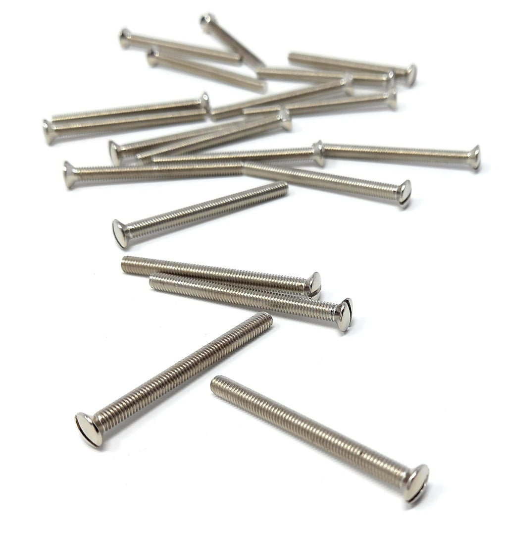 M3.5 Slotted Raised Countersunk Electrical Socket, Faceplate, Surface, Light Switch Screws, Nickel Plated