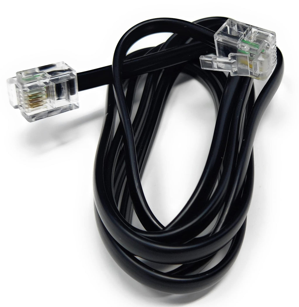 DRUT RJ11 to RJ11 Telephone Landline Cable ADSL (6P4C) Flat Lead High Speed BT Internet Broadband Male to Male Router, Modem, Phone Extension Wire