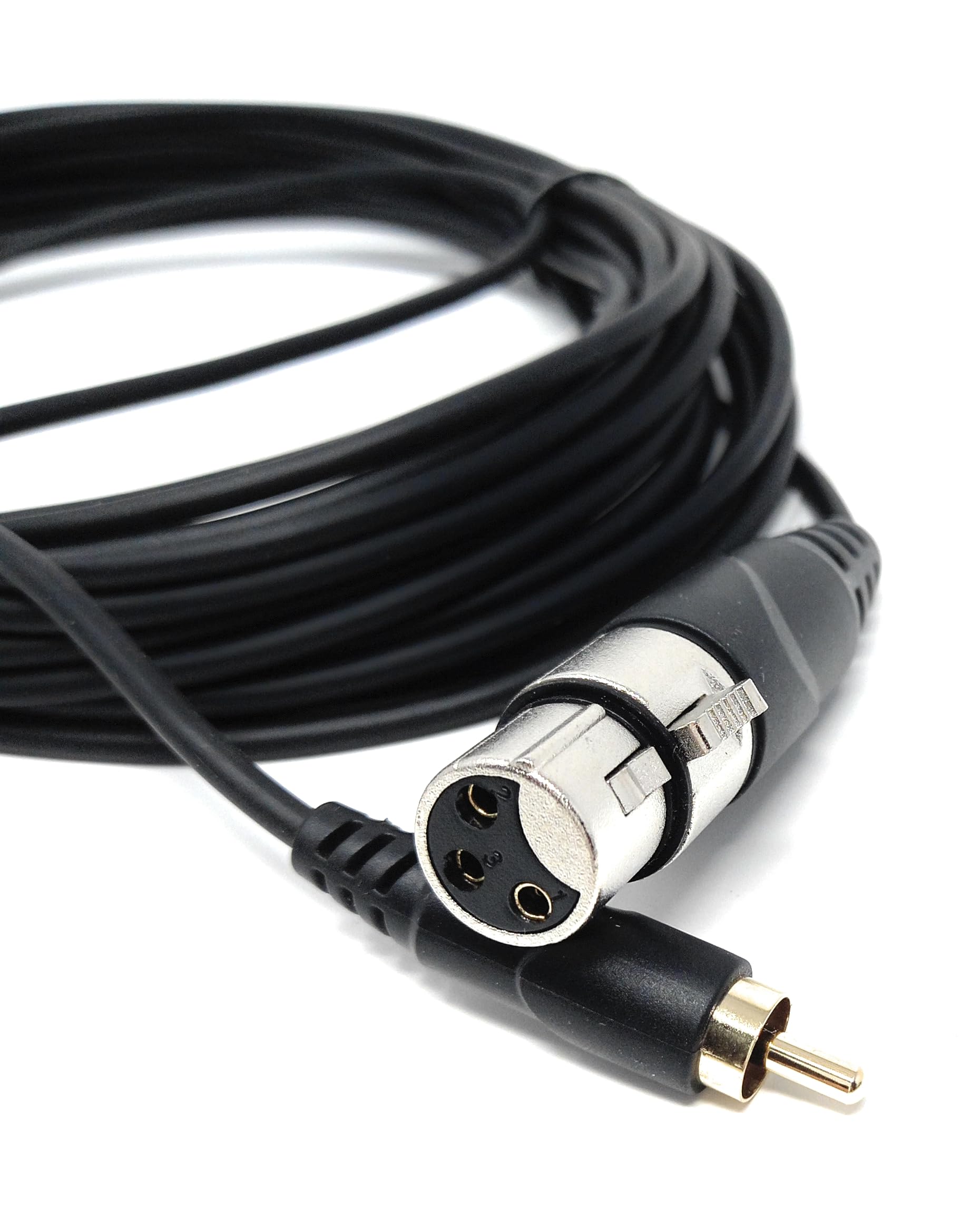 DRUT 3-Pin XLR Female to RCA Phono Audio Cable – Gold-Plated Connector, Soft, flexible PVC Coat, for Microphone, CD Player, Speaker, Mixer & Amplifier