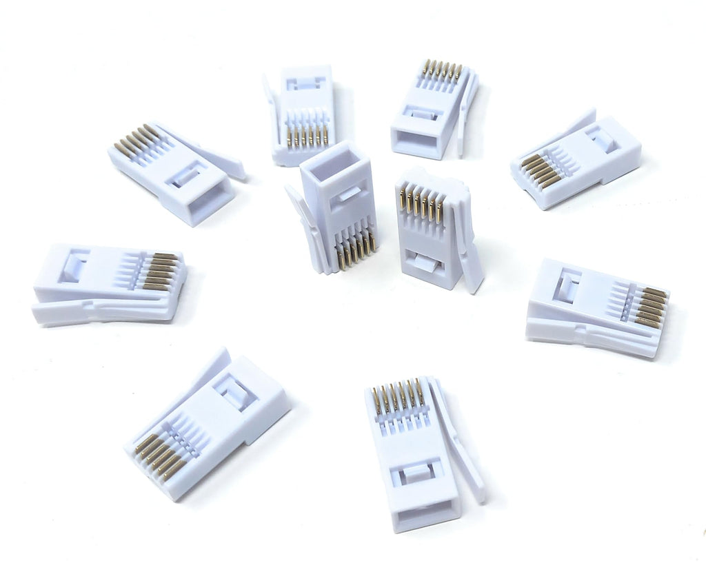 DRUT 10pcs. 6 Pin BT Telephone Cable Crimps (BT631a, 631a) 6 Wire Connector Plugs