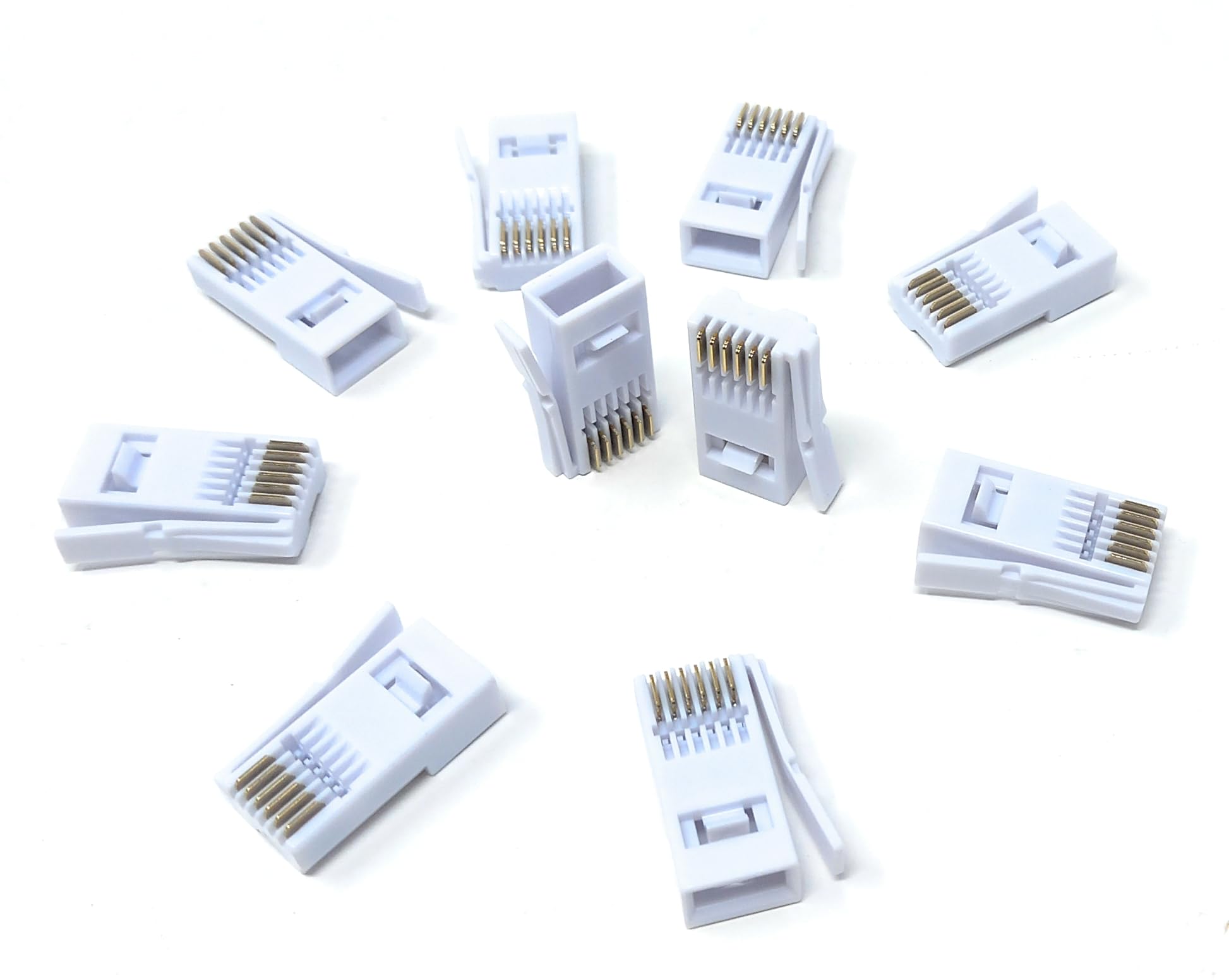 DRUT 10pcs. 6 Pin BT Telephone Cable Crimps (BT631a, 631a) 6 Wire Connector Plugs
