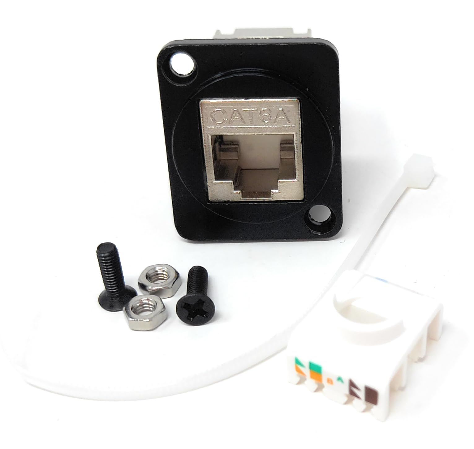 DRUT Cat6A RJ45 Socket to IDC Connection D-Series Chassis Mount Wall Faceplate Insert – Screws Included