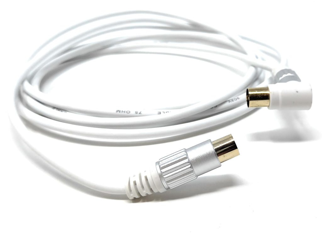 TV RF 4K Aerial Cable, 90 Angled Metal Plugs, Male to Male Angled Connector, Compatible with DVB-C, DVB-T, DVB-S, Digital & Analogue