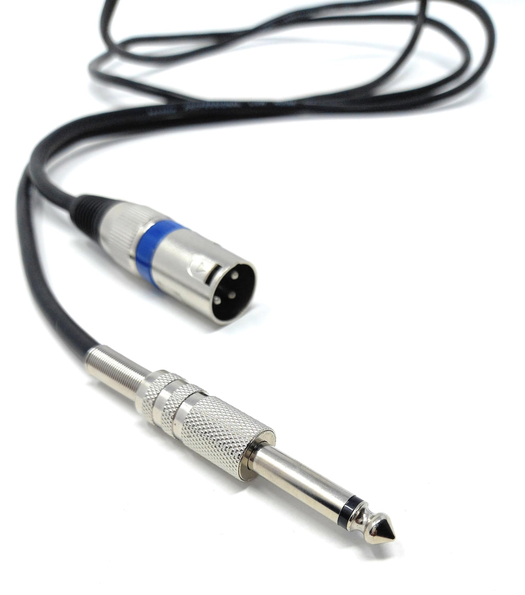 DRUT XLR Male to 6.35mm TS Mono Male Plug Audio Connector, Microphone Screened Cable for Amplifiers, Music Instruments