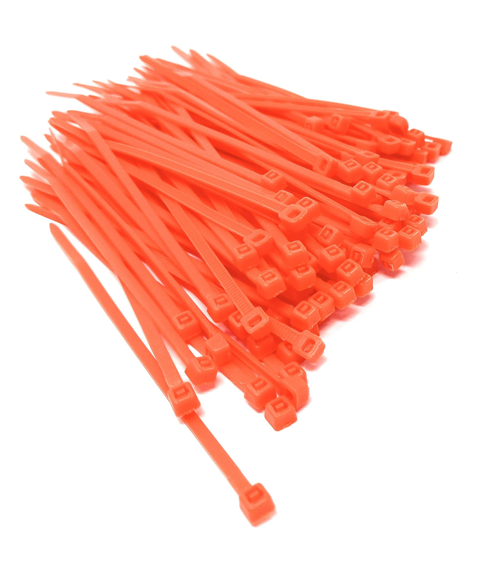 Nylon Cable Ties, 100mm x 2.5mm, Pack of 100, Plastic Zip Tie Wraps, Self-Locking