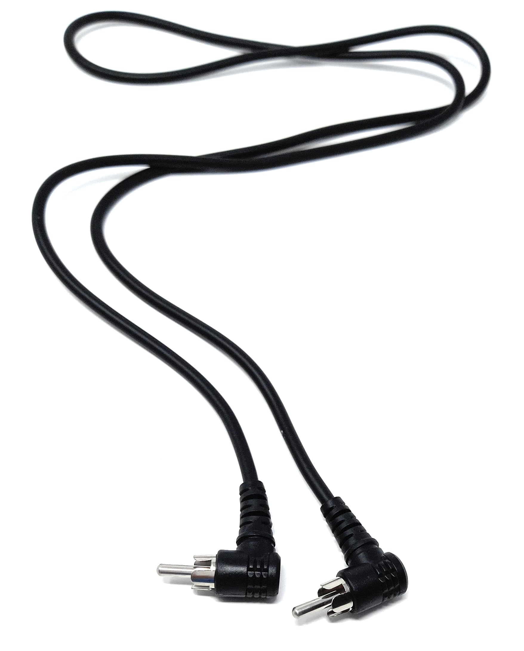 DRUT 1m Single RCA to RCA Phono Audio Video Cable, 90 Degree Right Angle Lead 3.3ft