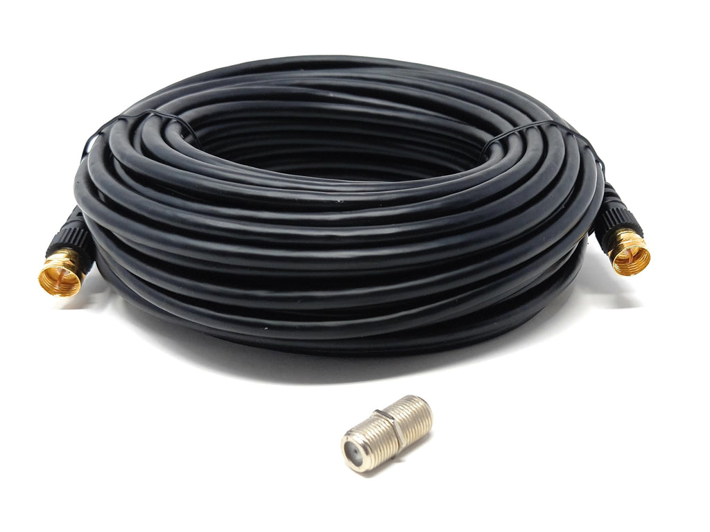 DRUT F-Type Connector TV RG6 Cable With (F-Type Female Coupler) Compatible With STB, Dish TV, Satellite, Antenna Coax Cable Lead