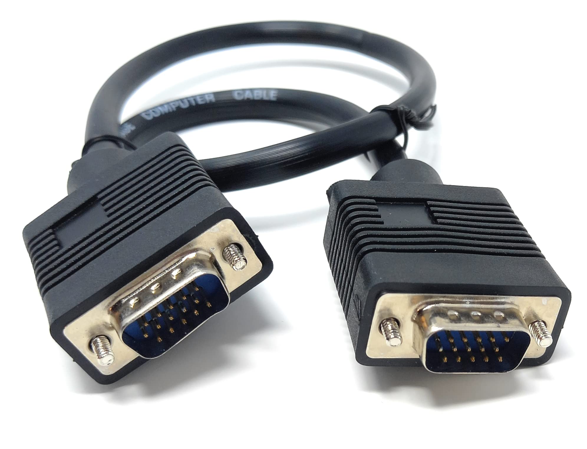 DRUT VGA to VGA Cable 15 pin SVGA Male to Male for Monitor Computer PC Laptops TV Projectors Extension Lead, HD15 All Data Pins Connected