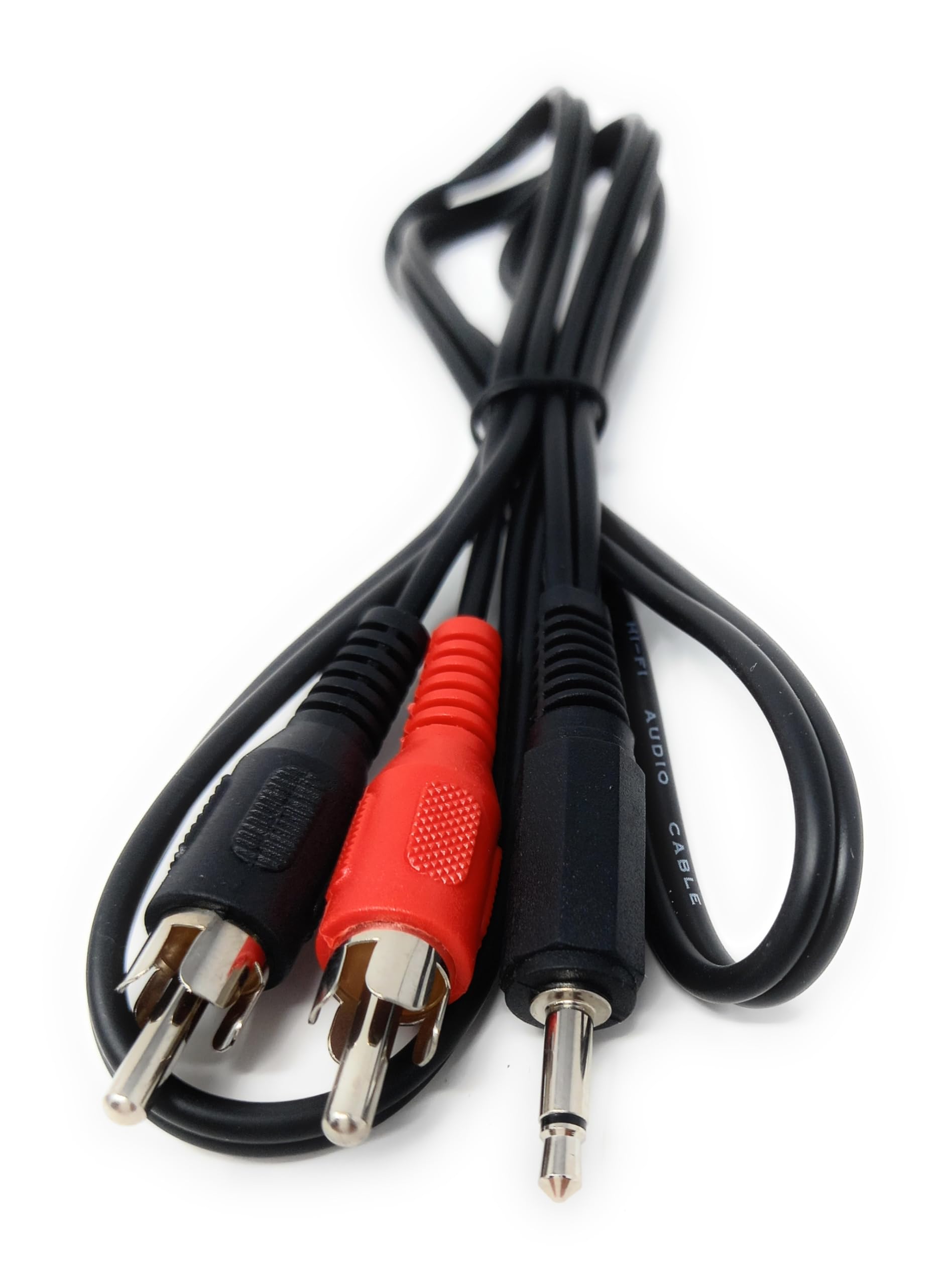 DRUT 3.5mm Mono Jack Plug to 2 x RCA Phono Plugs Audio AUX Cable Lead