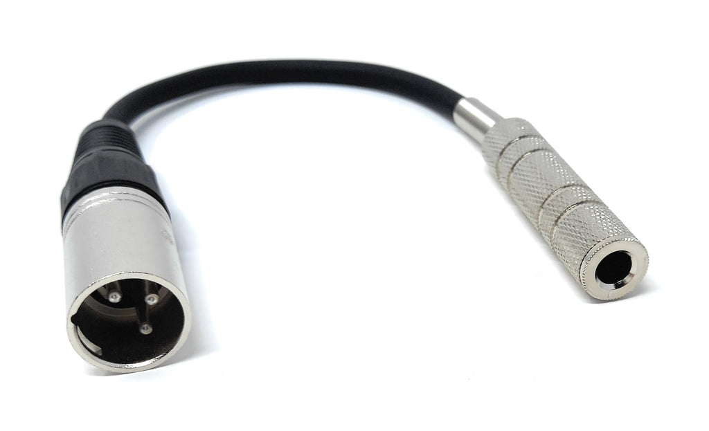 DRUT XLR 3 pin Male Plug to 6.35mm Stereo Socket Female Adapter Audio Cable Lead