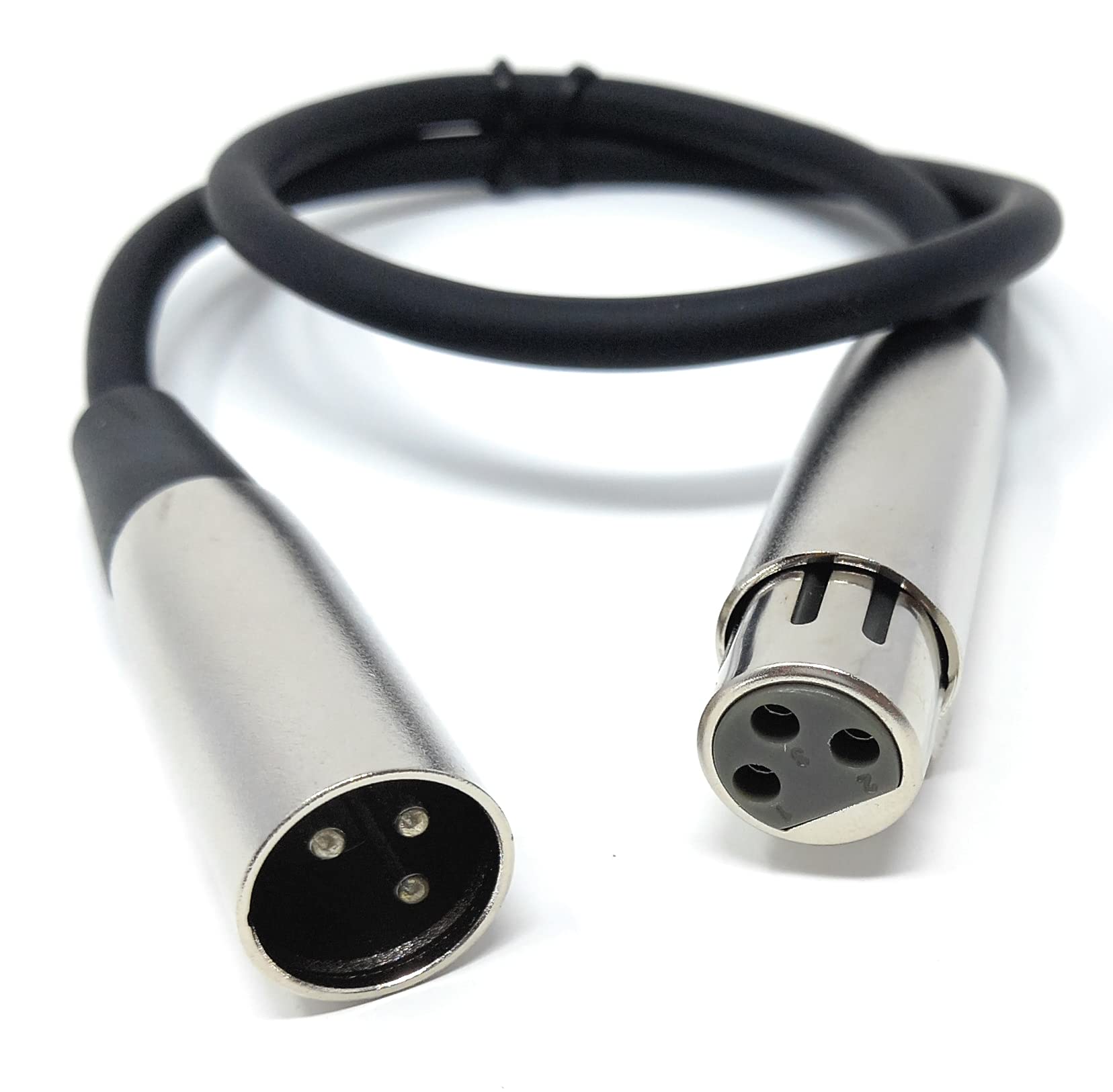 DRUT 3 pin XLR Male Plug To XLR Female Socket, Audio Microphone, Mixer, Speaker Lead Cable