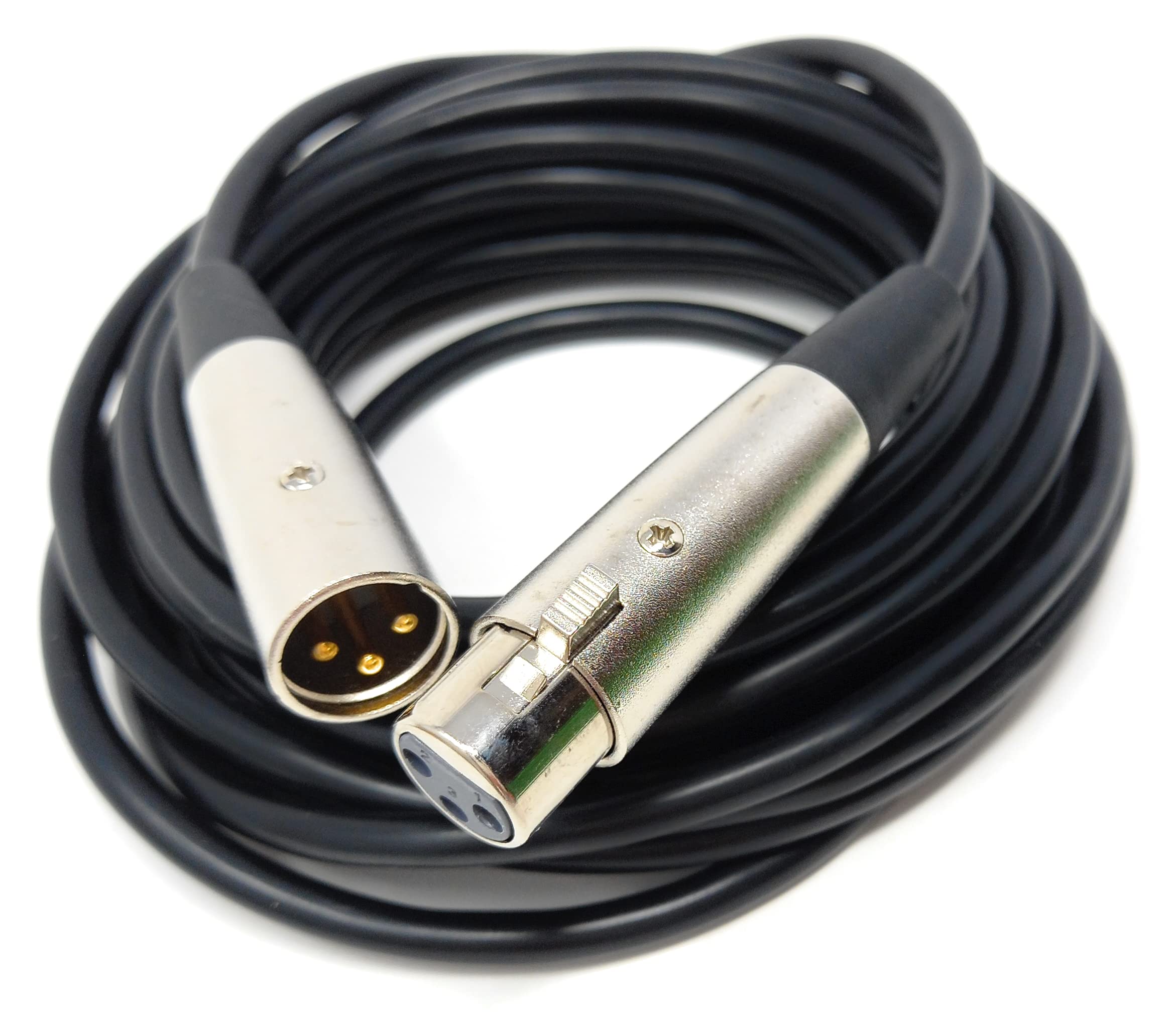 DRUT 3 pin XLR Male Plug To XLR Female Socket, Audio Microphone, Mixer, Speaker Lead Cable