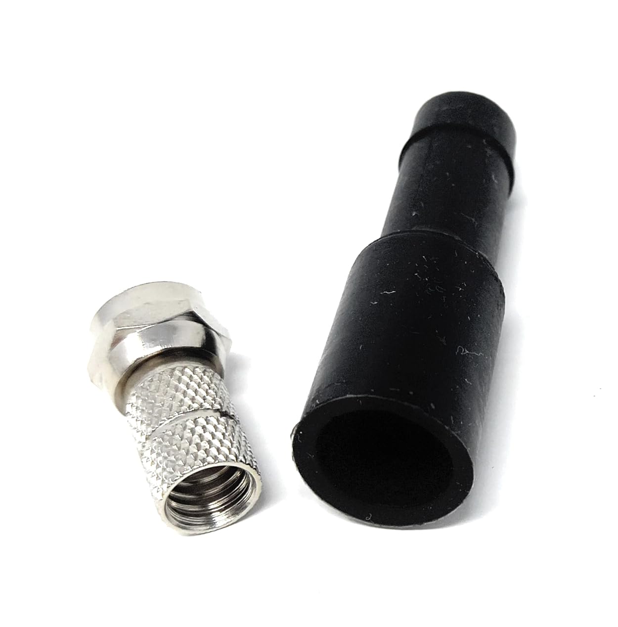 DRUT F-Type Twist-On Plug Adapter with Weatherproof Boot for Satellite Coax Cable, 6-7mm End – Compatible with CT100U, RG59U, and RG6U Cables