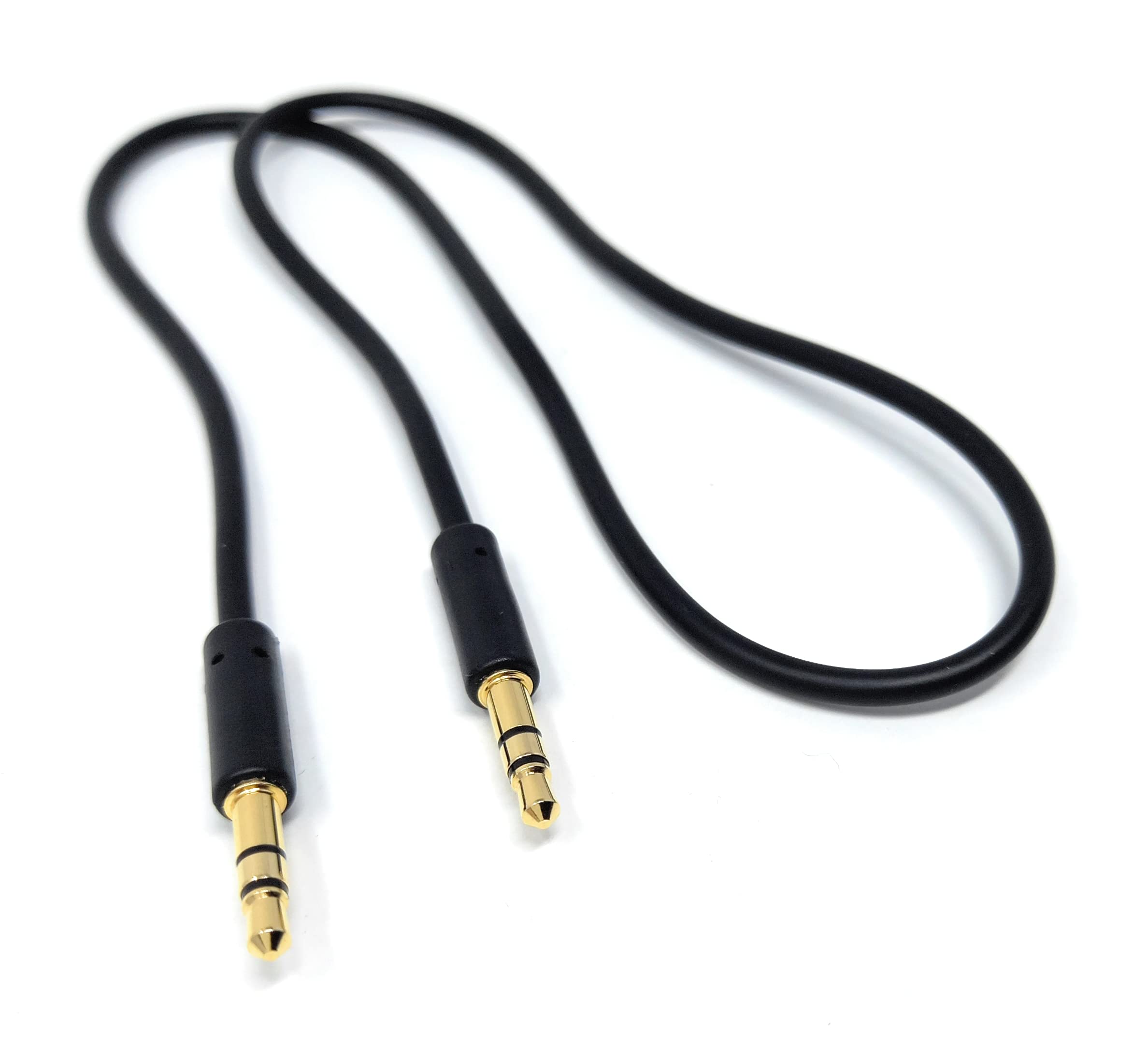 DRUT 3.5mm Stereo Audio Jack Plug to Plug, Male to Male AUX, Slim Flexible Lead Cable