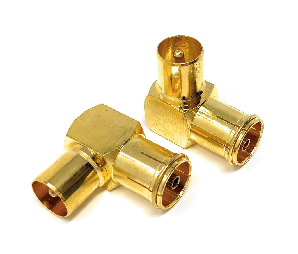 DRUT TV Male to Female Aerial Antenna Right Angle Coaxial Connector Adapter