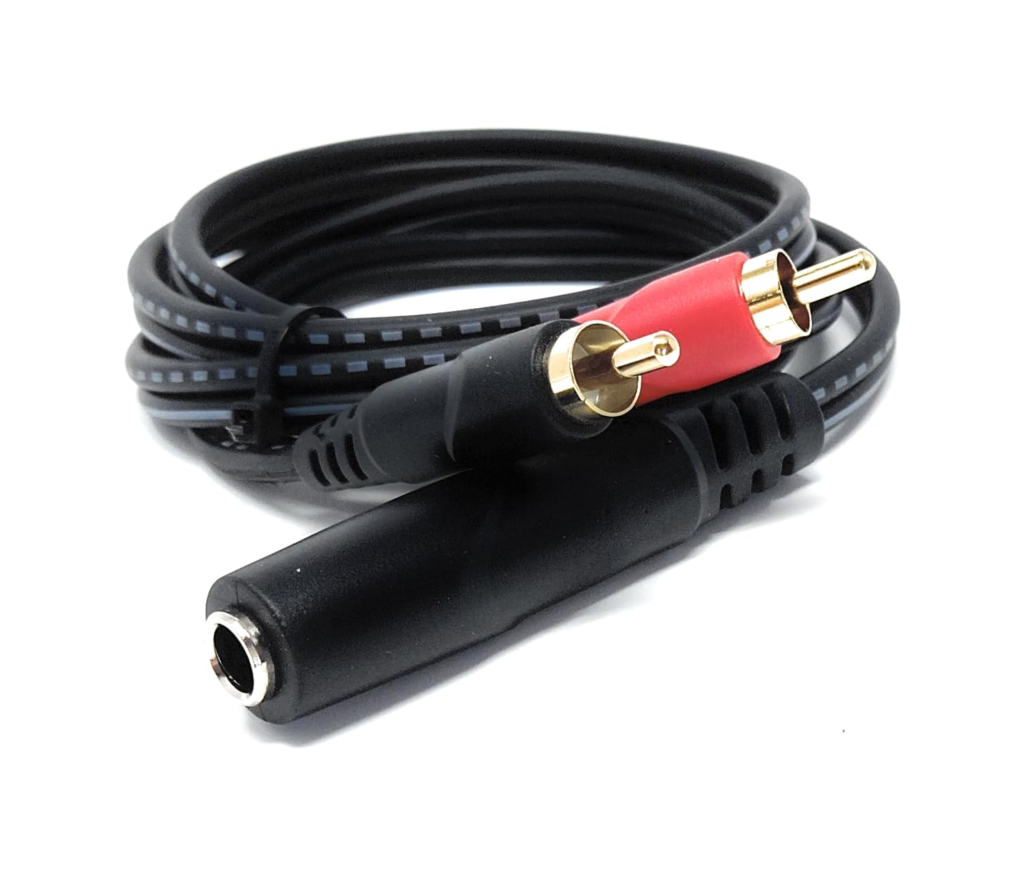 DRUT 6.35mm to 2 x RCA Splitter Cable, 6.35 TRS Female to Dual RCA Male Stereo Audio Lead for Music Instruments, Mixer (Gold Plated)