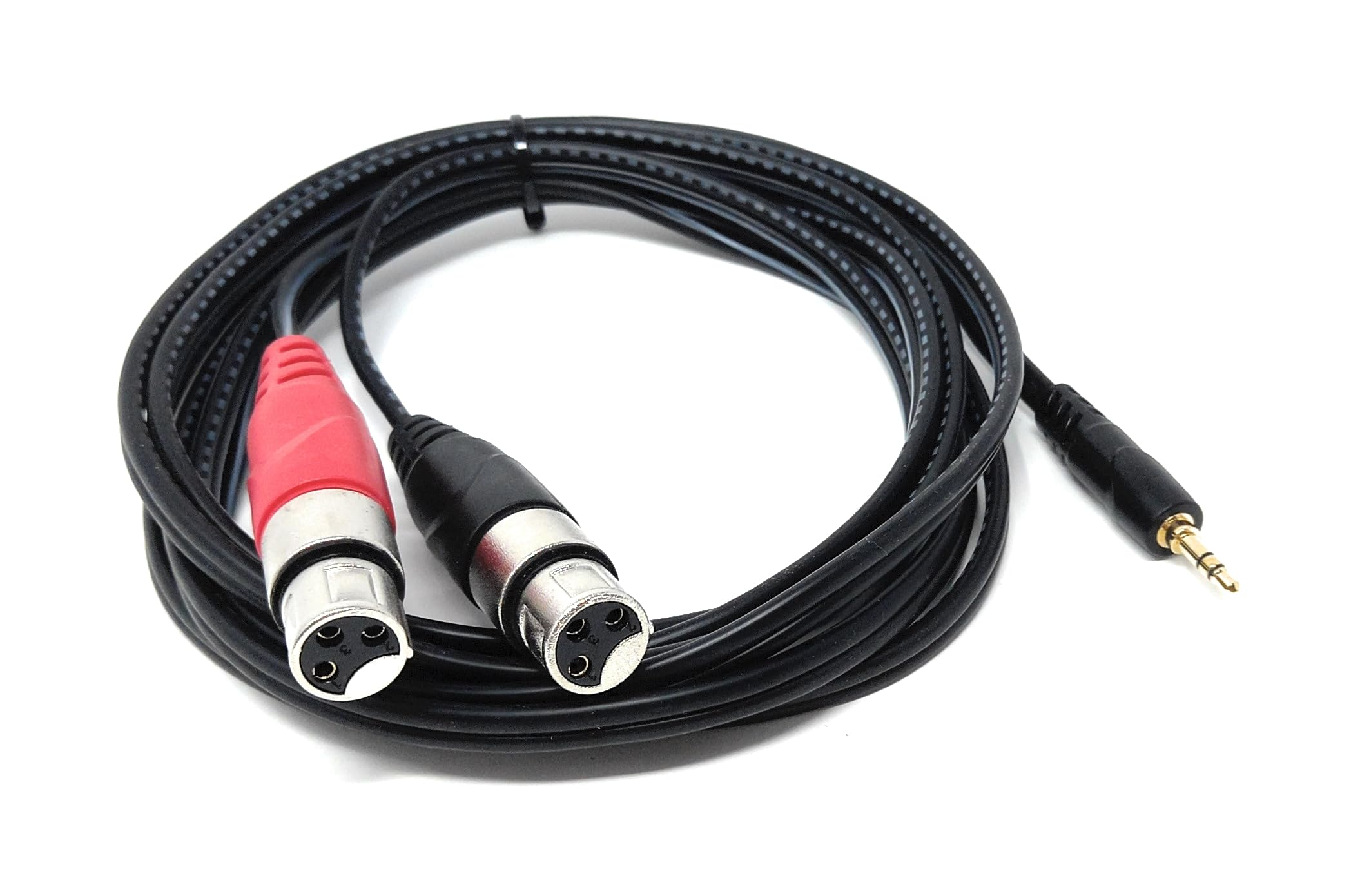 DRUT 3.5mm Stereo Jack to 2 x XLR Female Cable – Audio Splitter Lead for Microphones, Mixers, Speakers, DJ, Studio and Recording Equipment