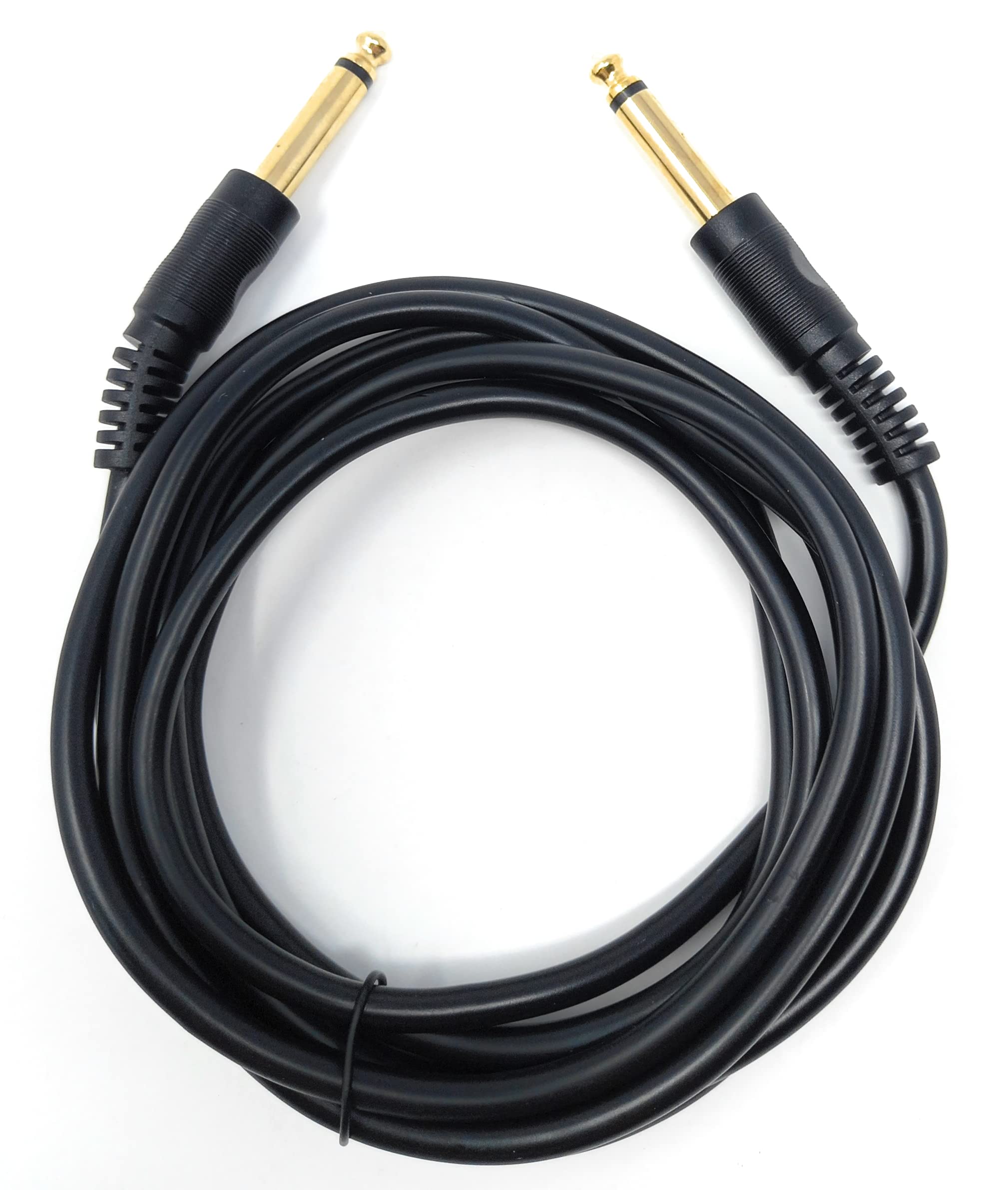 DRUT 6.35mm to 6.35mm Mono 1/4'' TS Jack Plug Speaker, Guitar, Instrument, Patch Cable Gold Connectors