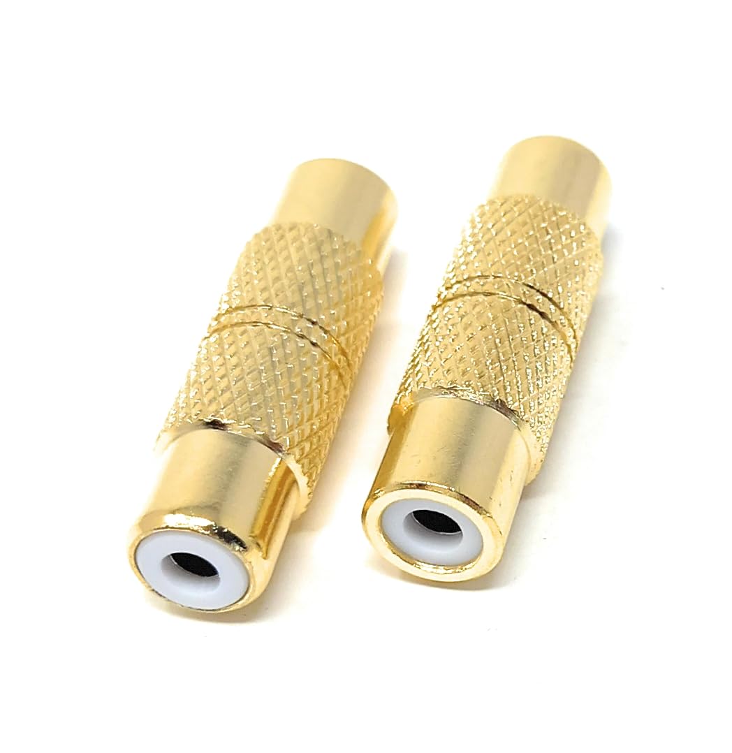 DRUT RCA Female to RCA Female Coupler, Single Phono Socket to Socket Adapter for RCA Cables, Speakers, Amplifiers, and Audio Systems