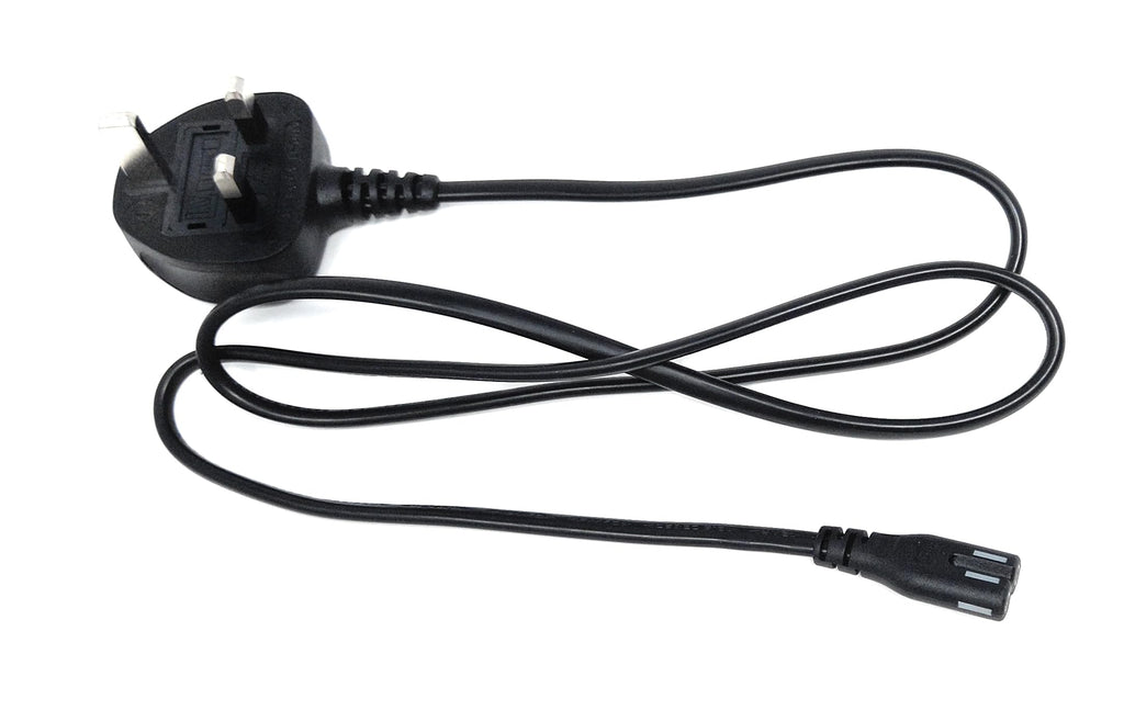 UK Power Cable 3A Fused Plug to C7 Figure-8 Lead – Compatible with PS5, PS4, Xbox, Laptops, Smart TVs, DVD Players, and Chargers