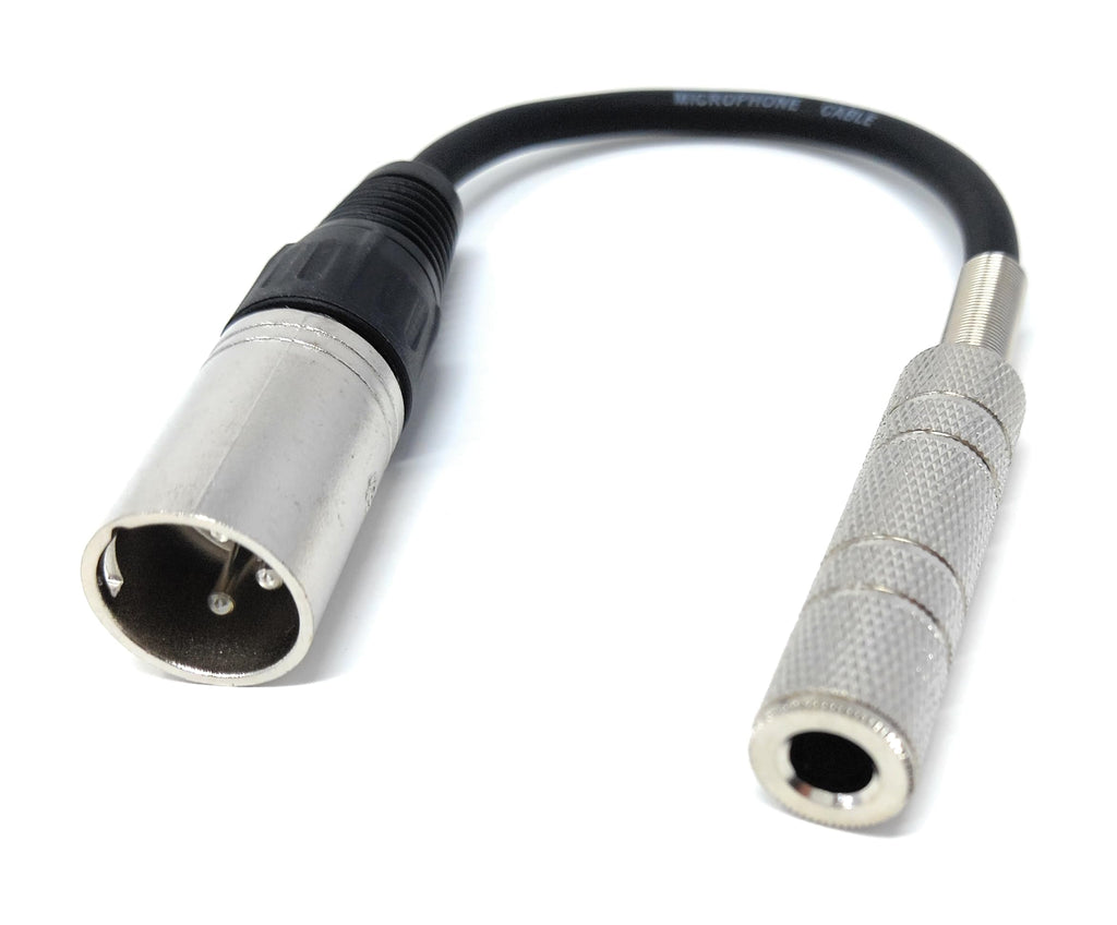 6.35mm 1/4'' Mono Jack Socket to XLR Male Plug Adapter Cable Lead