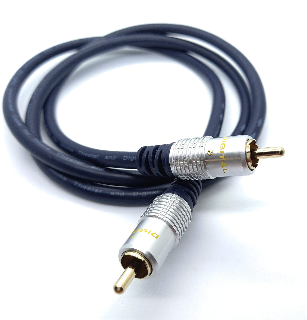 DRUT RCA to RCA Digital Audio 75 Ohm Subwoofer Cable, Designed Specifically for The Very Low-BASS frequencies, OFC SPDIF, Gold Connectors
