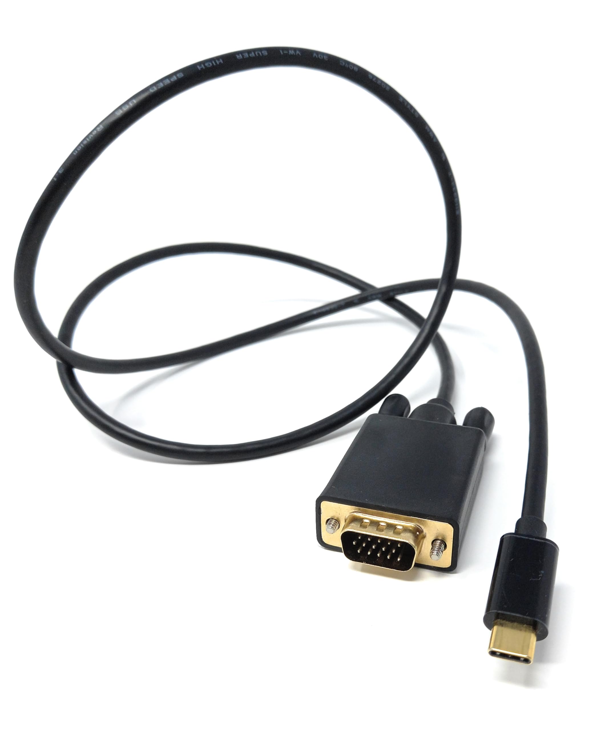 DRUT USB C to VGA Cable, Type-C Male to VGA Male Adapter Lead Supports 11920 x 1080, 1080P 60Hz Compatible with Computer, Monitor, Projector, TV