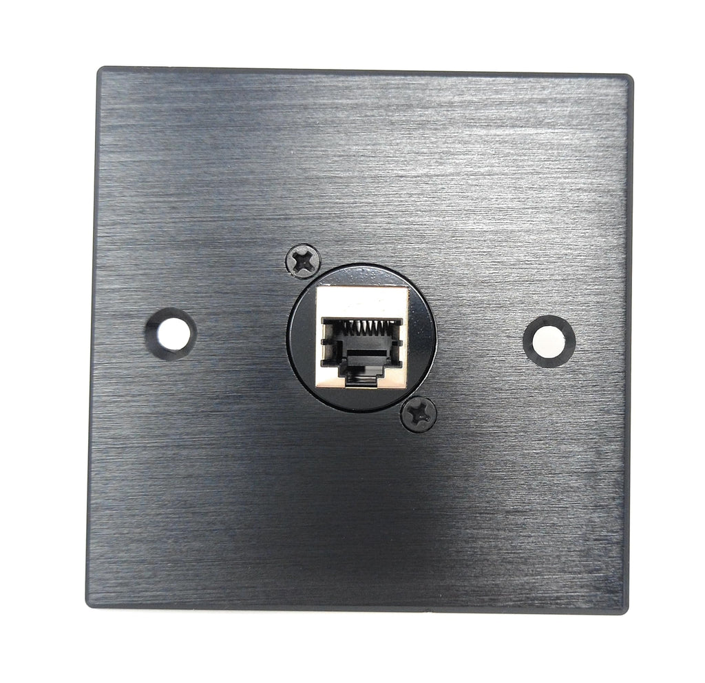 Brushed Aluminium Single Cat6 Female Socket D-Series Outlet Wall Faceplate – Durable Metal Plate for Cat6/Cat5e/Cat7/Cat8/Cat9 Ethernet Networking Cables, Screws Included