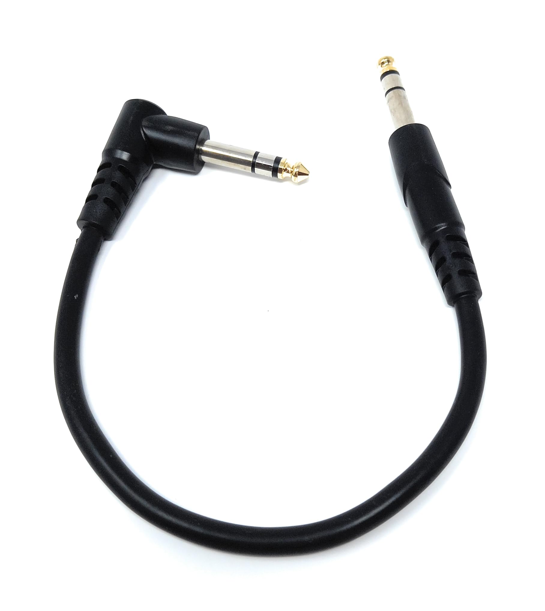 DRUT 6.35mm 1/4" Stereo TRS Male Jack to Right Angled Male Jack, Audio, Music Instrument, Flexible Cable Lead