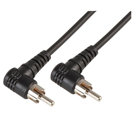 Right Angled Phono RCA to RCA Male Audio Cable Lead 1m