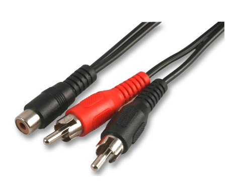 Single RCA Phono Female Socket to 2 x Male Jacks Cable Lead