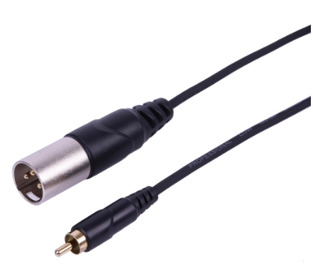 Single RCA Phono to 3-Pin XLR-M Male Audio Cable