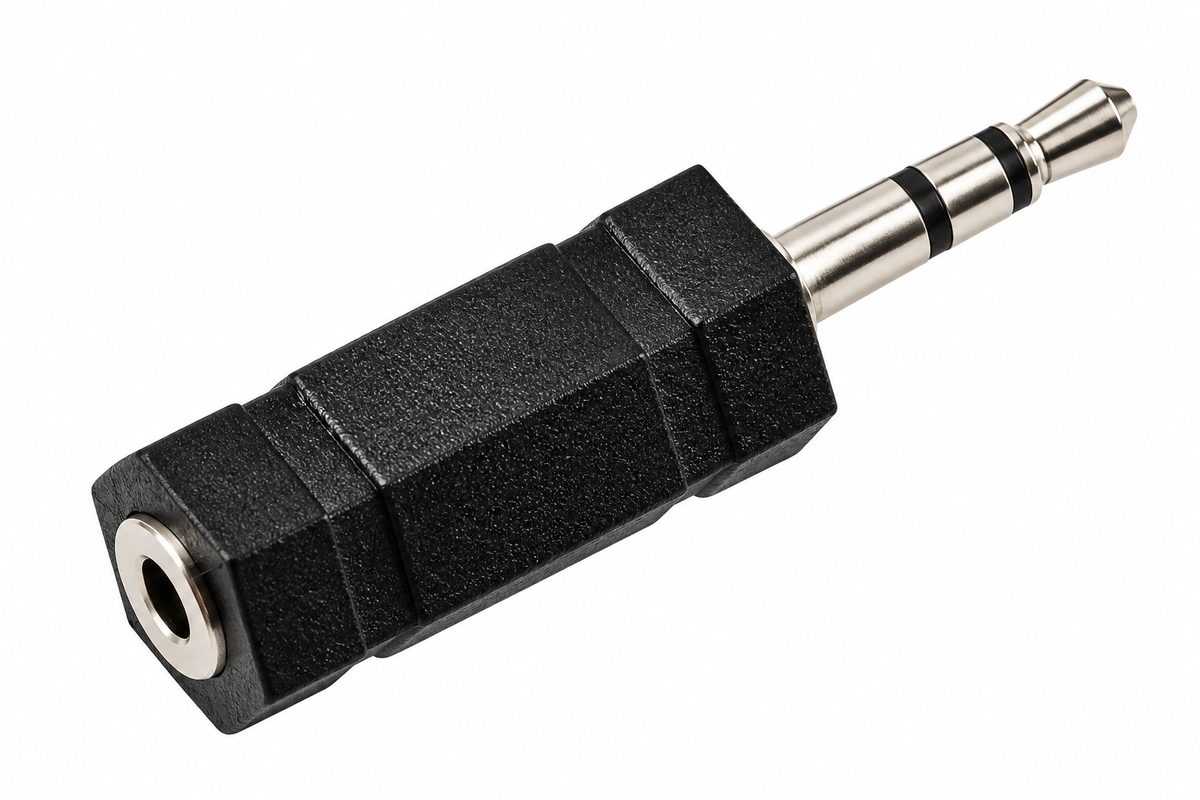 2.5mm Mono Jack Socket to 3.5mm Stereo Jack Plug Adapter