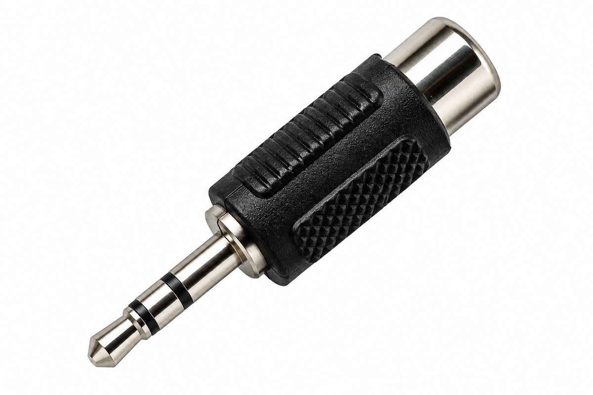 RCA Phono Socket to 3.5mm Stereo Jack Plug Adapter