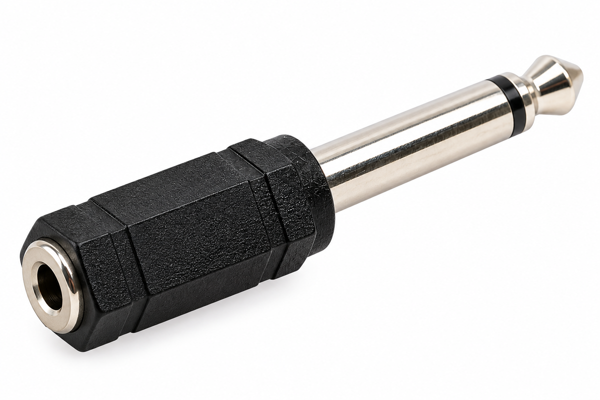 3.5mm Mono Jack Socket to 6.35mm Mono Jack Adapter