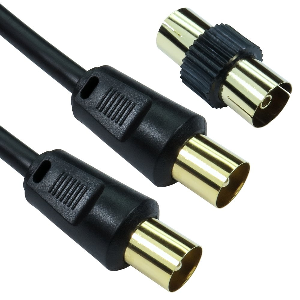 TV aerial cable lead with female coupler