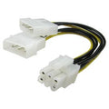 Twin Molex to 6 Pin PCI-e Cable 0.2m