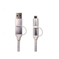 Type-C to Type-C + USB Micro Braided Cable - Aluminium Housing (Various Lengths)