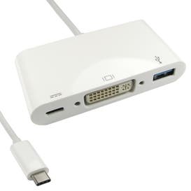 15cm Leaded USB Type-C to DVI & USB Adapter with PD Function