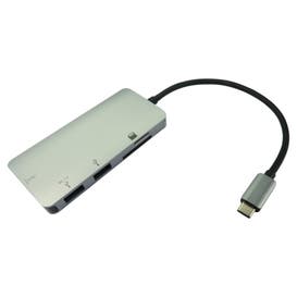 USB Type-C to 2 Port USB Hub & Card Reader with PD Function