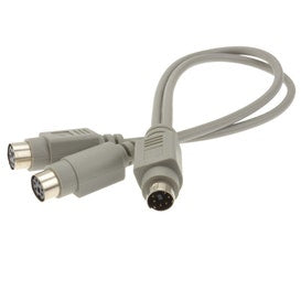 PS/2 6 Pin Mini DIN Splitter Cable – 1 Male to 2 Female 0.25m